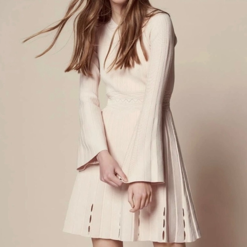 SANDRO Terez Eyelet Knit Dress